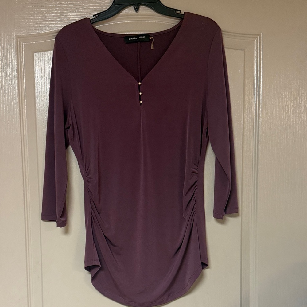Ivanka Trump Mauve V-Neck Blouse